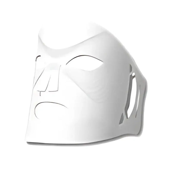 Angled white competitor LED face mask shown for comparison against the Equinox Pro mask